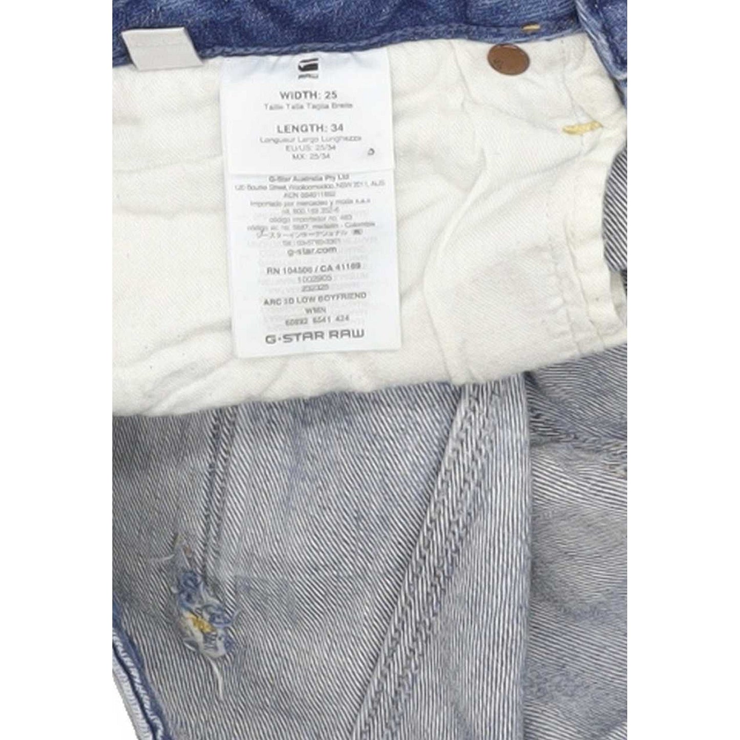 G-Star Arc 3D Low Women Blue Tapered Loose Boyfriend Stretch Jeans W25 L34