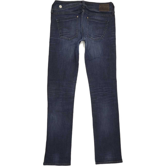 G-Star Ford Women Blue Straight Slim Stretch Jeans W29 L32