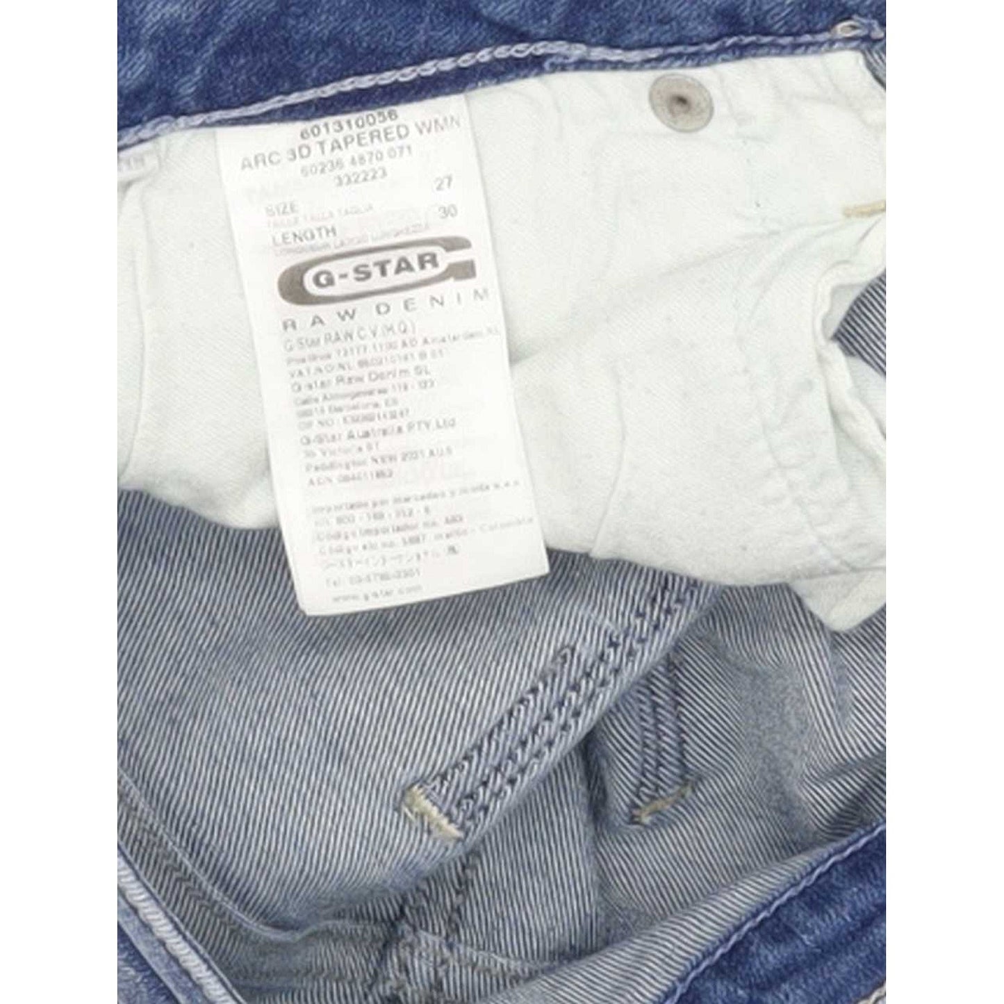 G-Star Arc 3D Women Blue Tapered Loose Stretch Jeans W27 L30