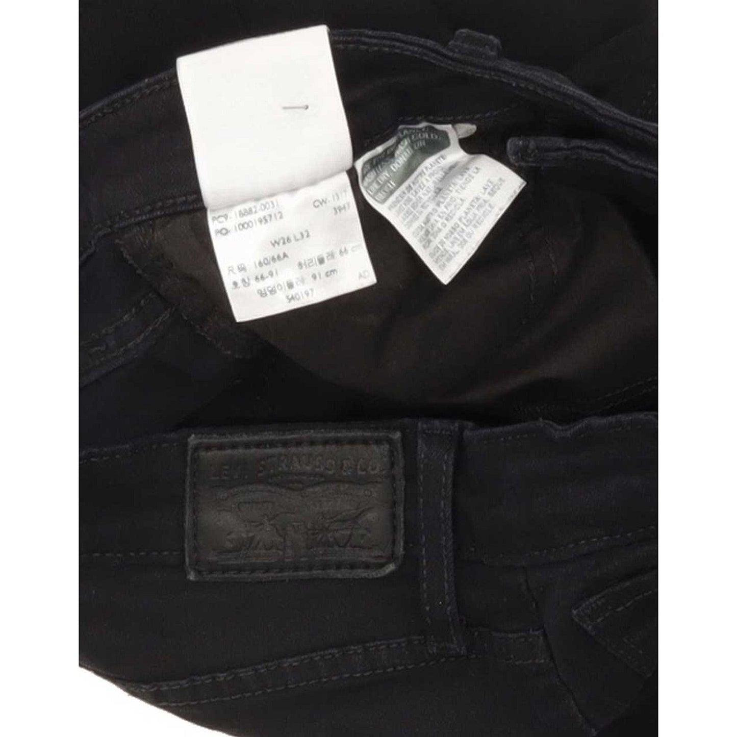 Levi's 712 High Rise Women Black Skinny Slim Stretch Jeans W26 L31