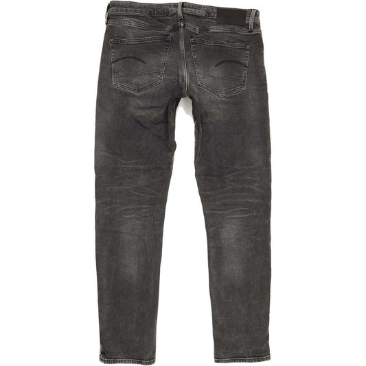 G-Star 3301 Men Charcoal Straight Slim Stretch Jeans W36 L33