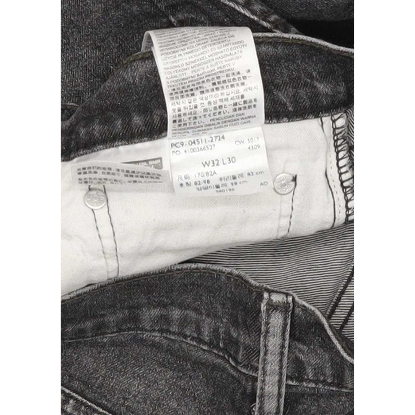 Levi's 511 Men Charcoal Straight Slim Stretch Jeans W32 L29