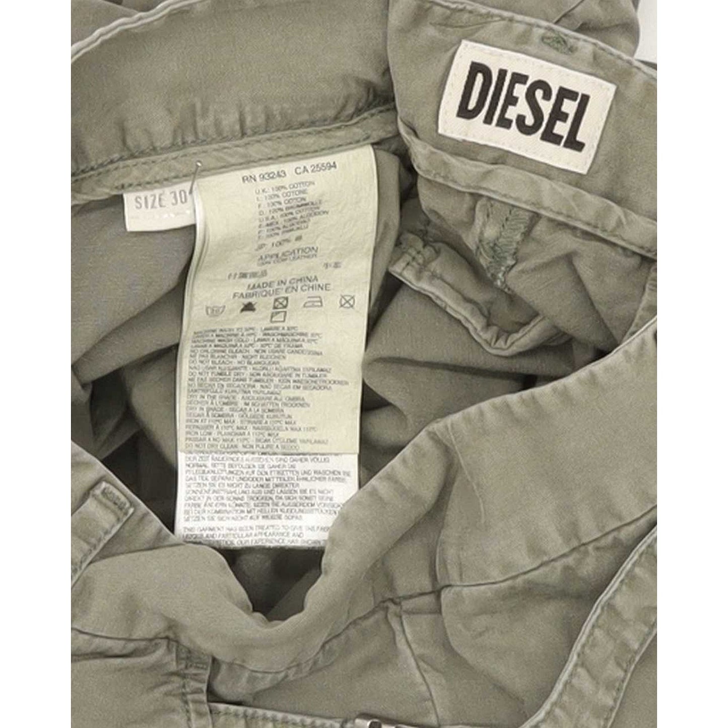 Diesel Women Khaki Tapered Slim Jeans W30 L29