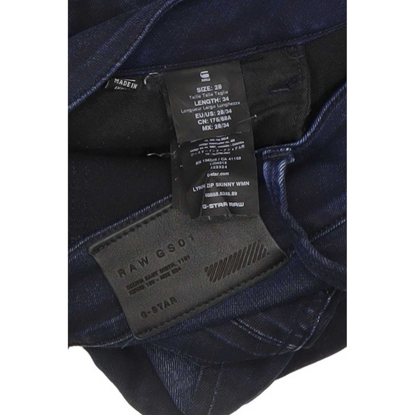 G-Star Lynn Zip Women Blue Skinny Slim Stretch Jeans W28 L34