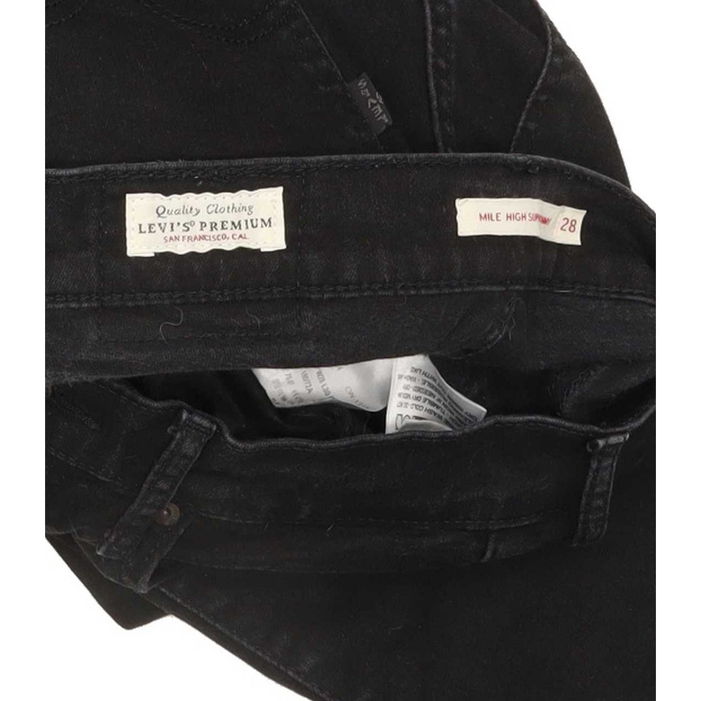 Levi's Mile High Rise Black Skinny Stretch Jeans High Waisted W28 L29