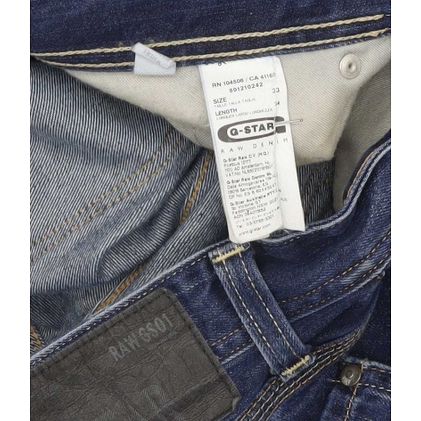 G-Star Porter Men Blue Straight Regular Jeans W33 L33