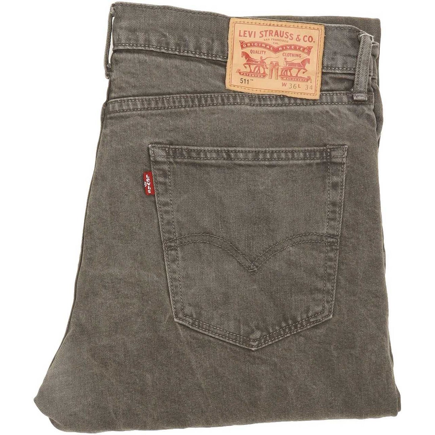Levi's 511 Men Grey Straight Slim Stretch Jeans W36 L33