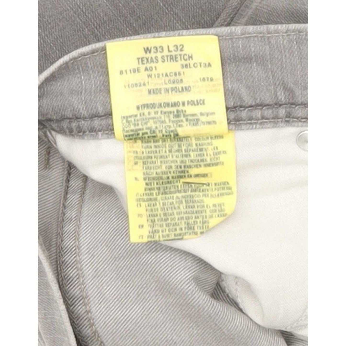 Wrangler Texas Men Grey Straight Regular Jeans W33 L31