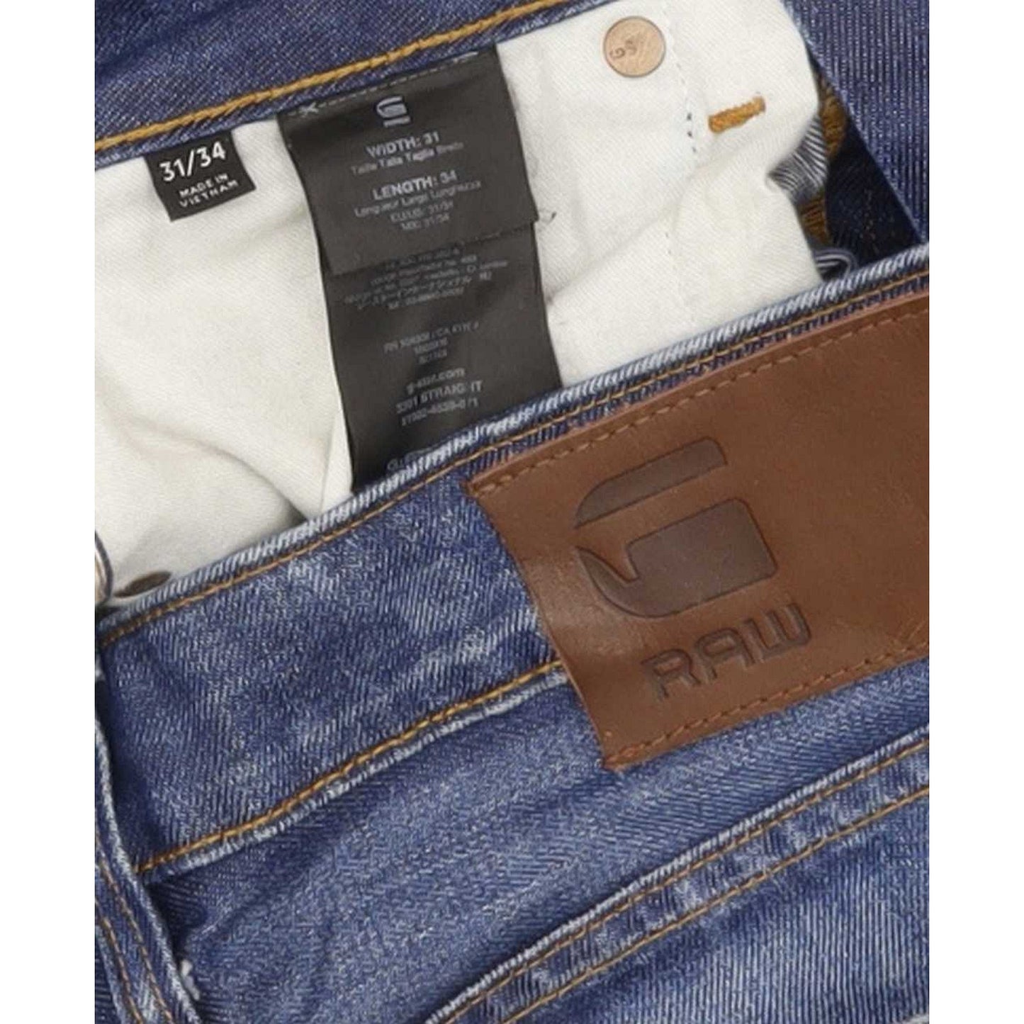 G-Star 3301 Men Blue Straight Regular Jeans W31 L33