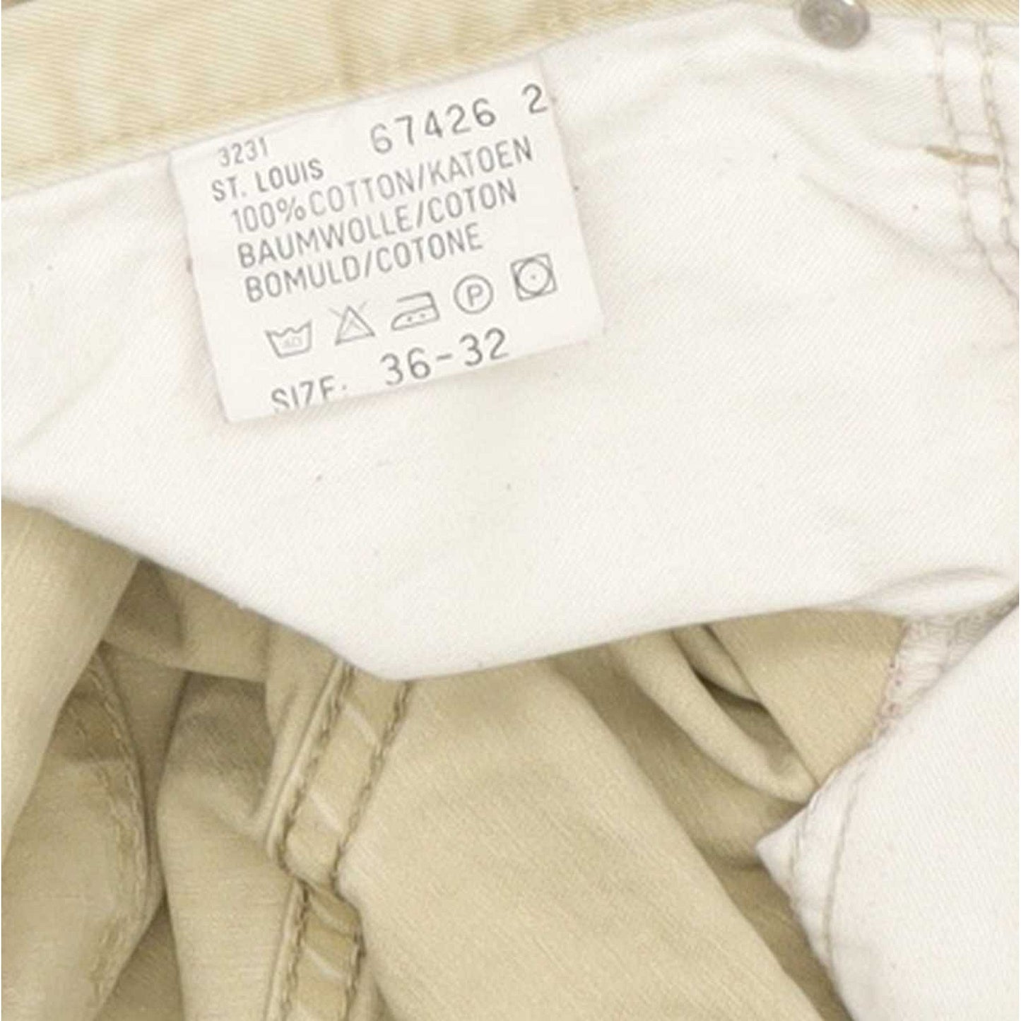 Lee St Louis Men Beige Straight Regular Jeans W36 L31