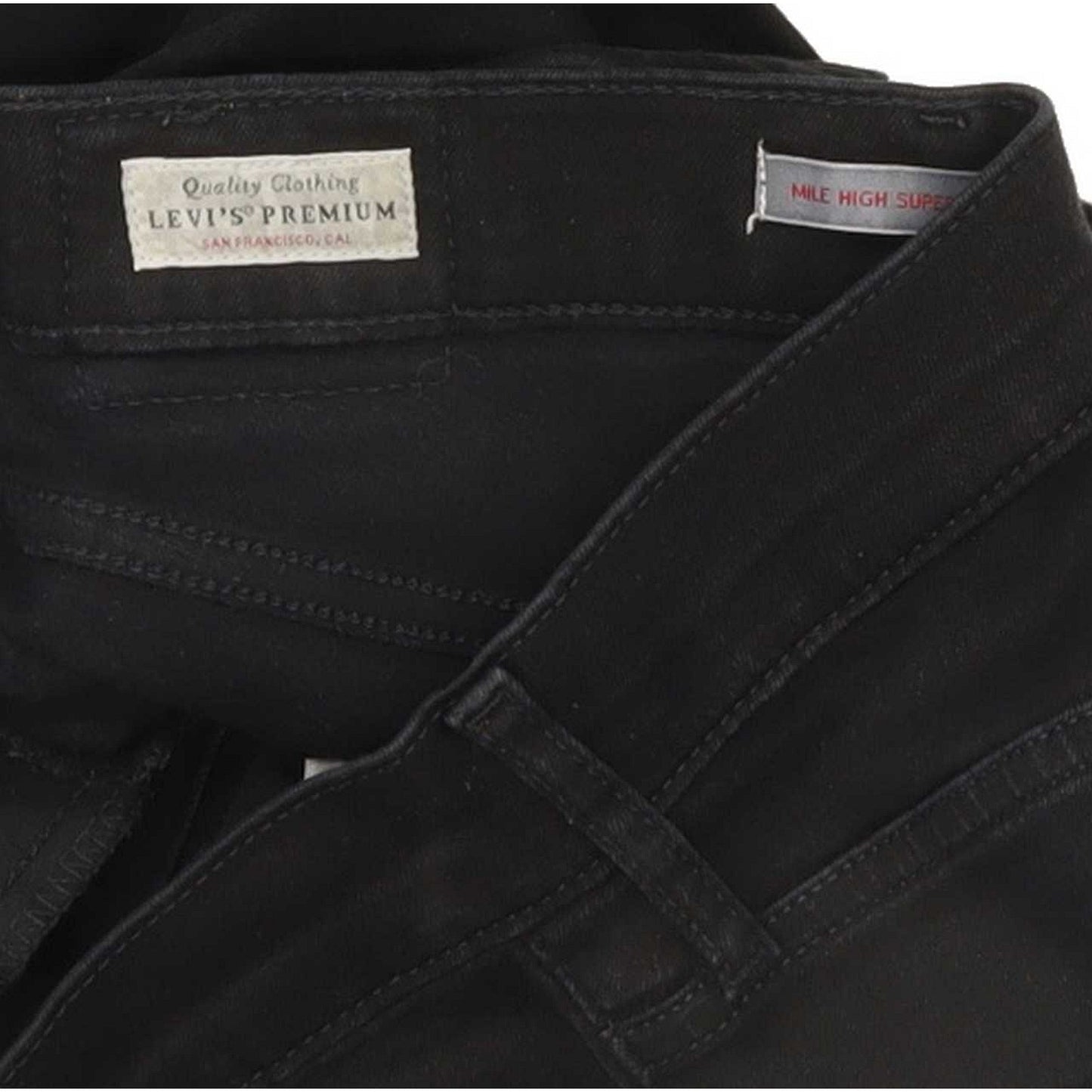 Levi's Mile High Rise Black Skinny Stretch Jeans High Waisted W28 L30
