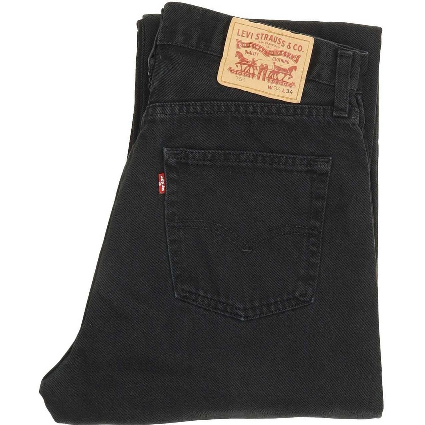Levi's 751 Men Black Straight Regular Jeans W34 L33