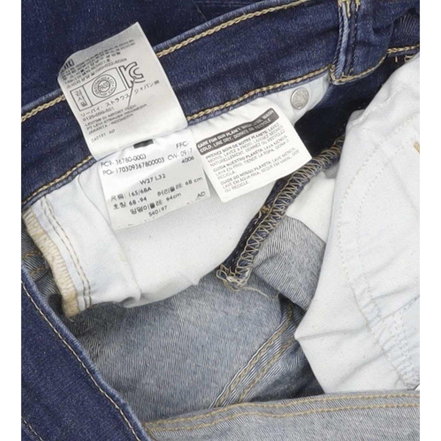 Levi's Men Blue Skinny Slim Stretch Jeans W27 L31