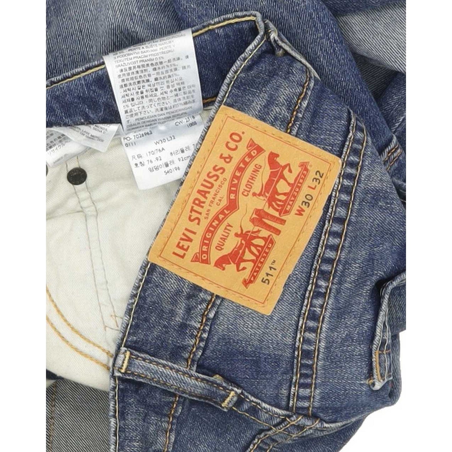 Levi's 511 Men Blue Straight Slim Stretch Jeans W30 L31