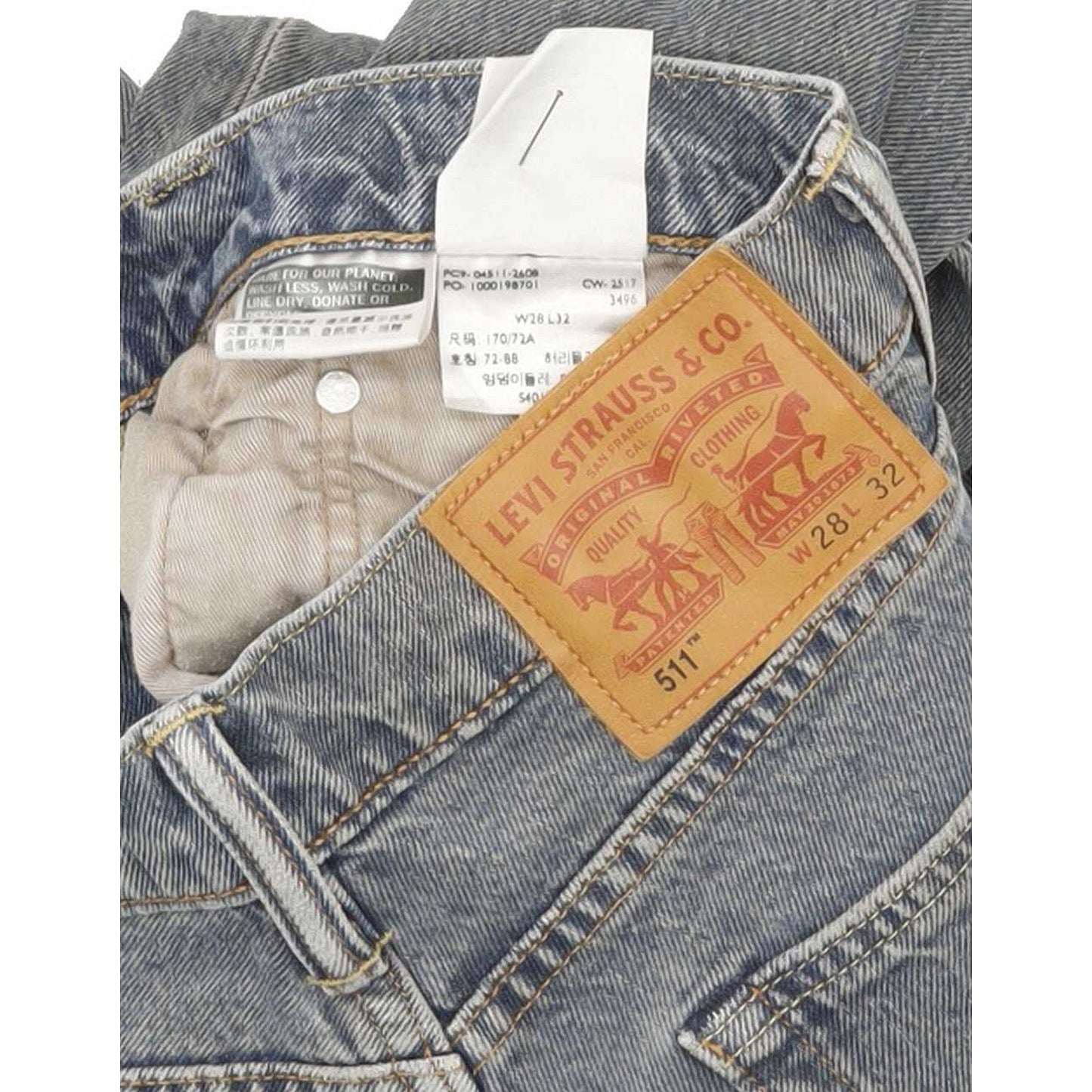 Levi's 511 Men Blue Straight Slim Jeans W28 L32