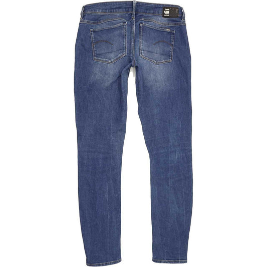G-Star 3301-A Low Women Blue Straight Slim Stretch Jeans W30 L32