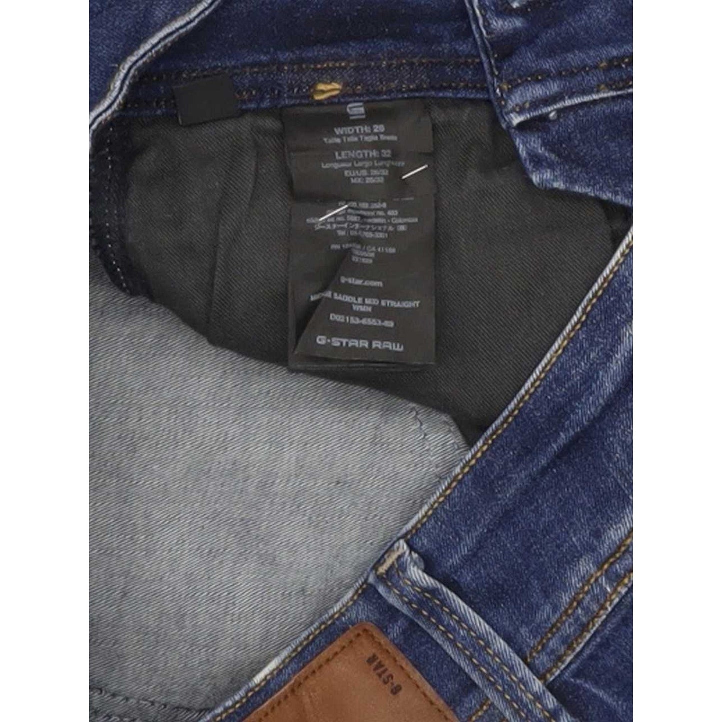 G-Star Midge Saddle Mid Women Blue Straight Slim Stretch Jeans W26 L32