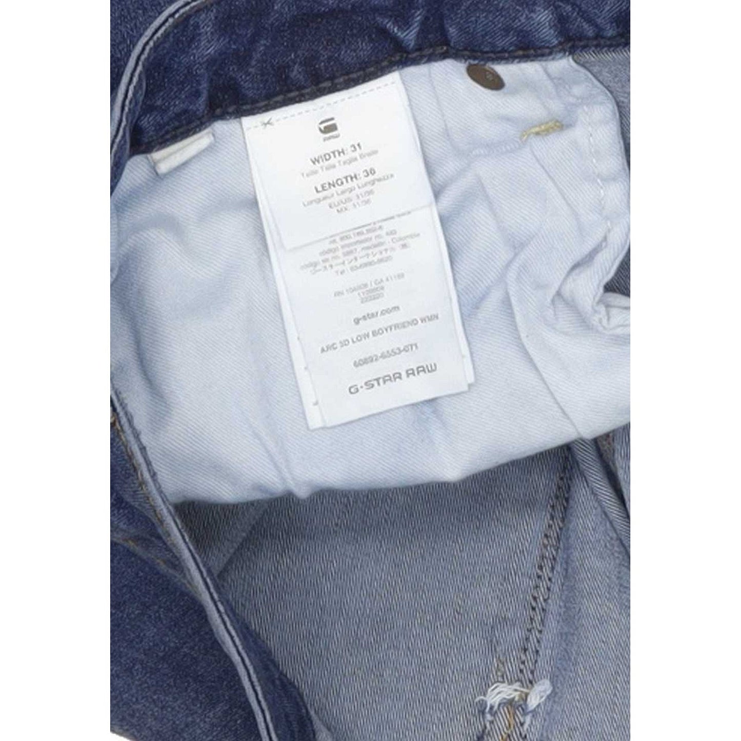 G-Star Arc 3D Low Women Blue Straight Relaxed Boyfriend Stretch Jeans W31 L35