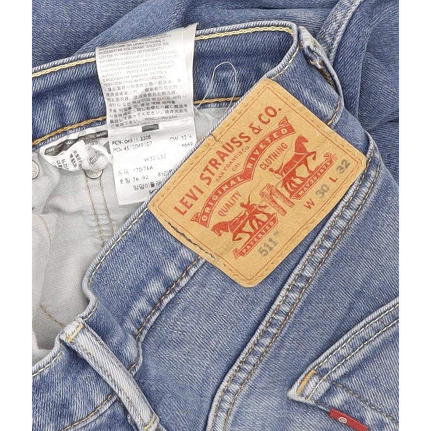 Levi's 511 Men Blue Straight Slim Stretch Jeans W30 L31