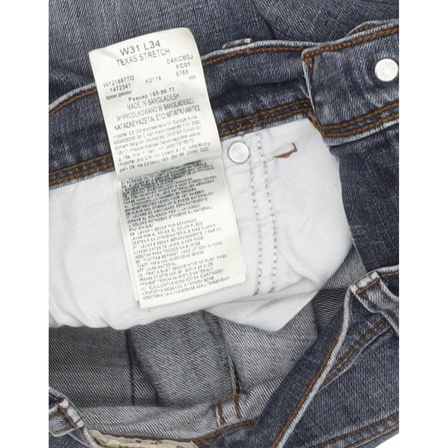 Wrangler Texas Men Blue Straight Regular Stretch Jeans W31 L33