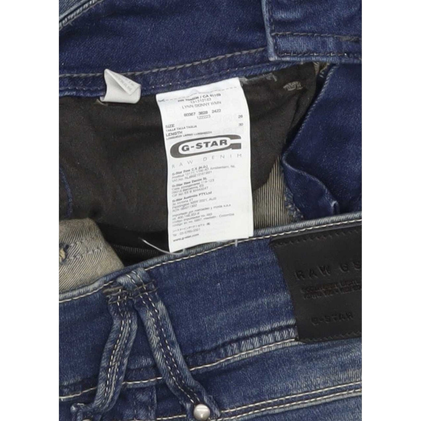 G-Star Lynn Women Blue Straight Slim Stretch Jeans W26 L31