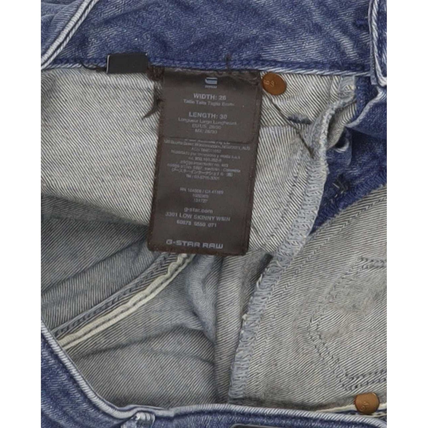 G-Star 3301 Low Women Blue Skinny Slim Stretch Jeans W26 L30