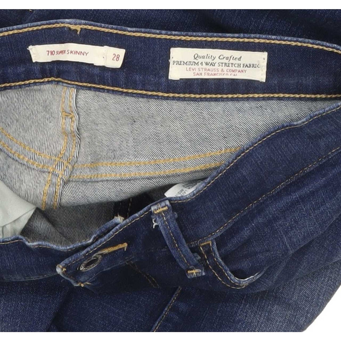 Levi's 710 Super Women Blue Skinny Slim Stretch Jeans W28 L31