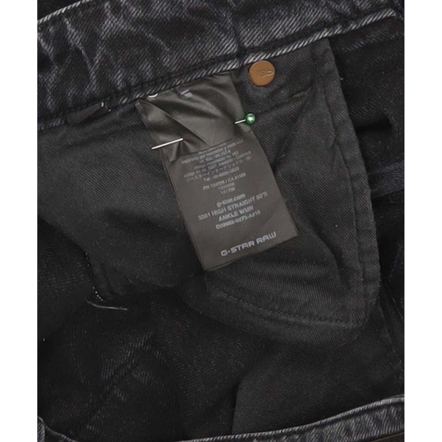 G-Star 3301 High Rise 90's Ankle Black Straight Stretch Jeans High Waisted W32 L30