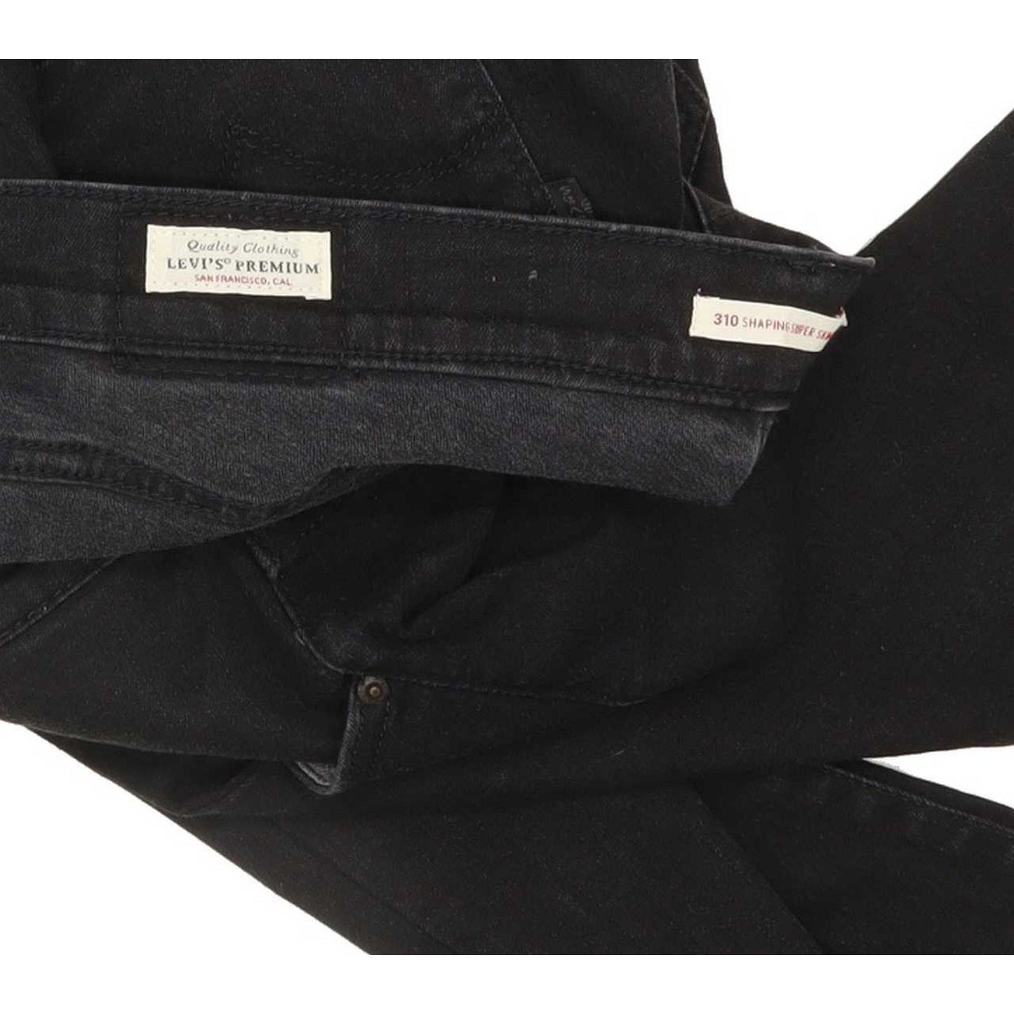Levi's 310 Shaping Black Skinny Slim Stretch Jeans High Waisted W32 L28