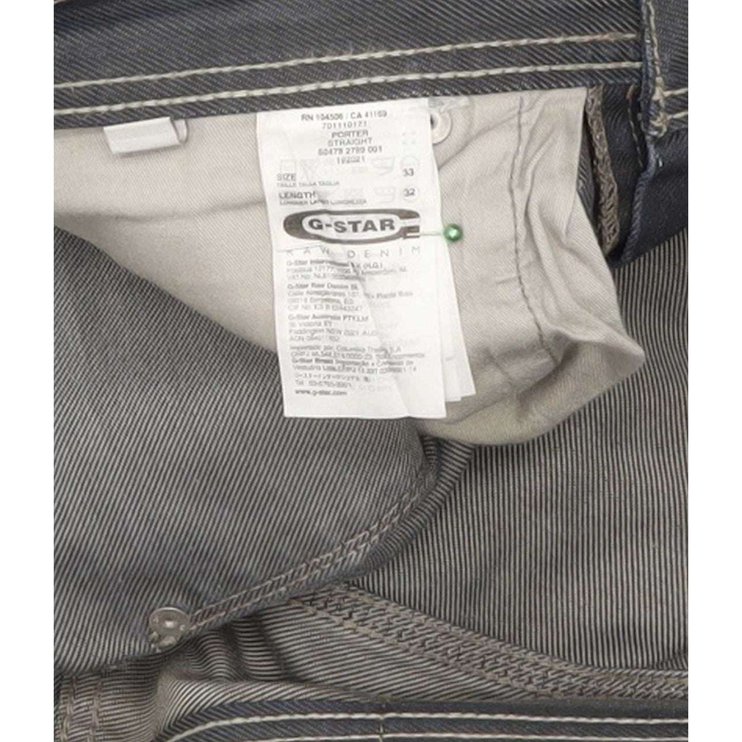 G-Star Porter Men Navy Straight Slim Jeans W33 L31
