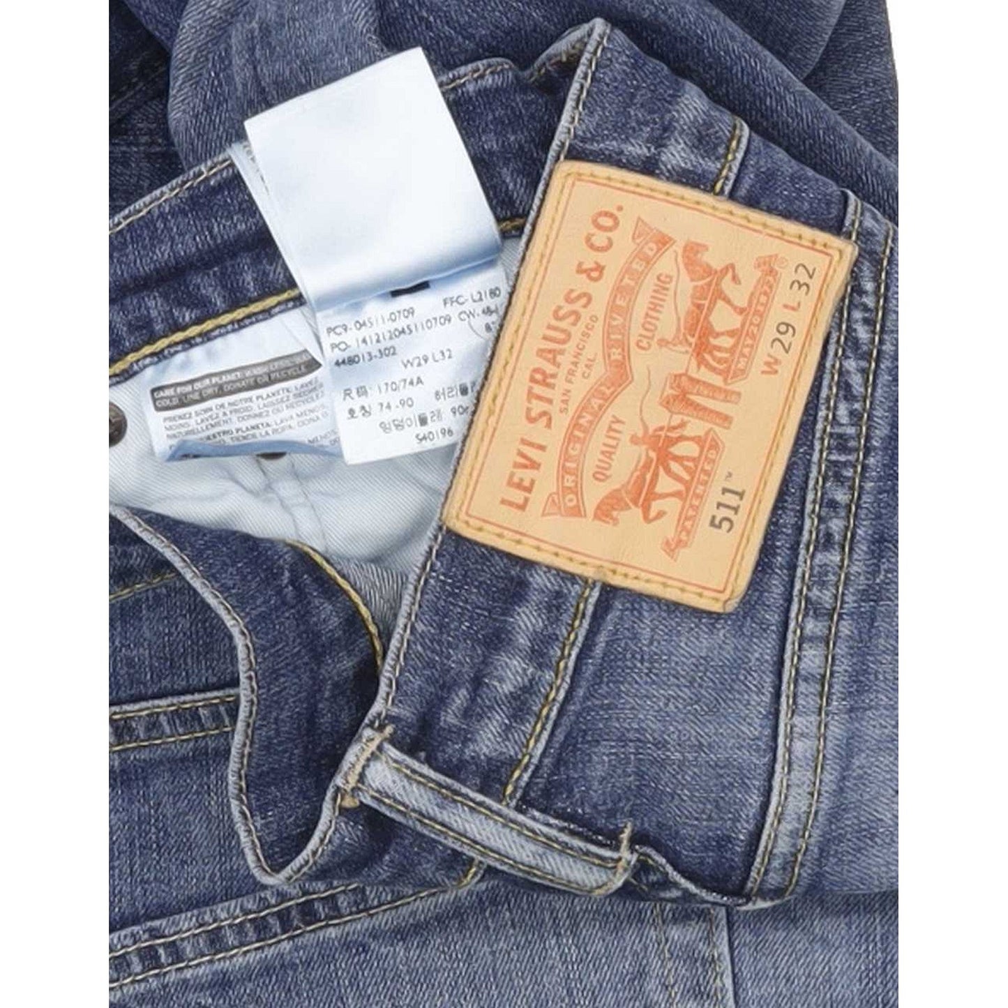 Levi's 511 Men Blue Straight Slim Stretch Jeans W29 L31