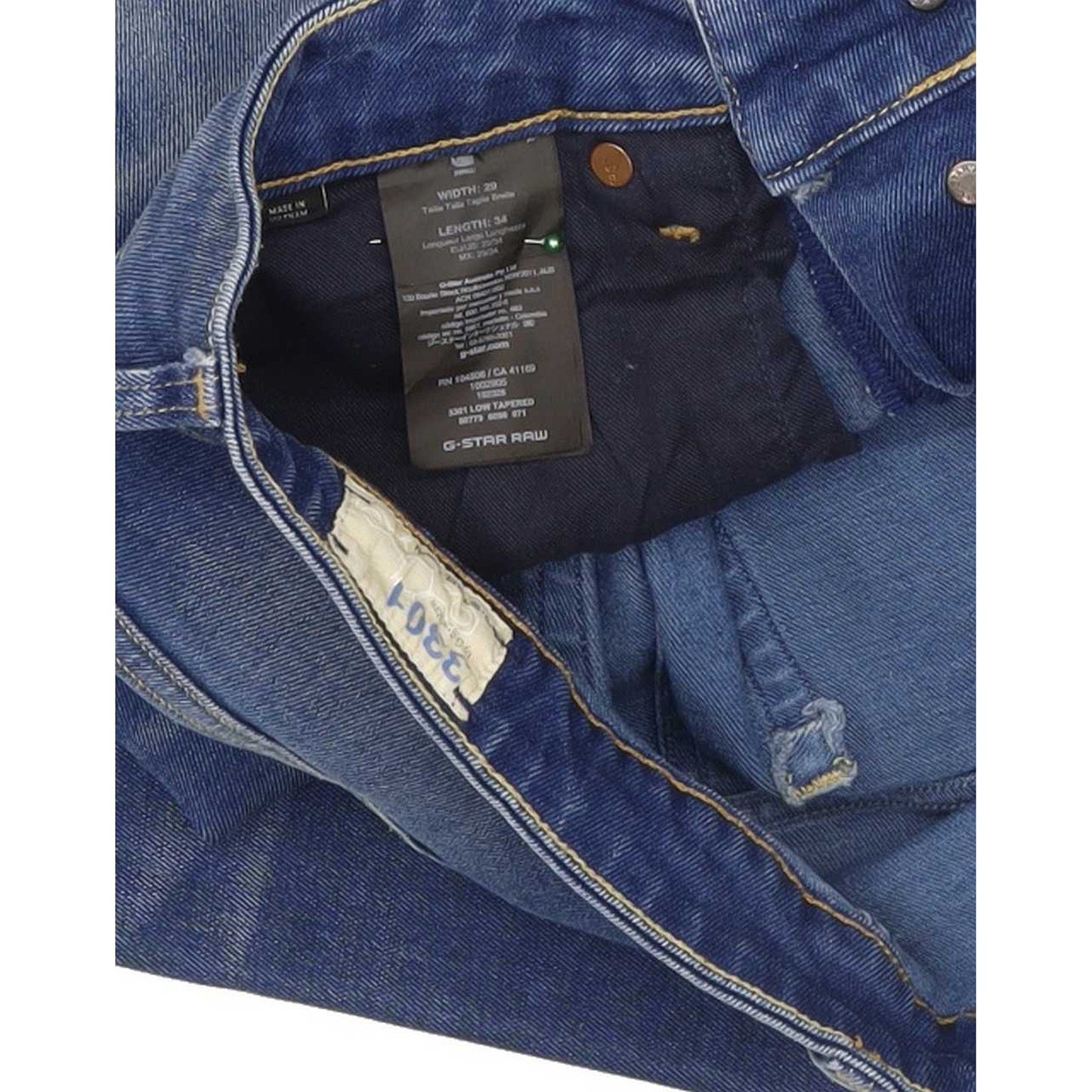 G-Star 3301 Men Blue Tapered Slim Stretch Jeans W29 L34