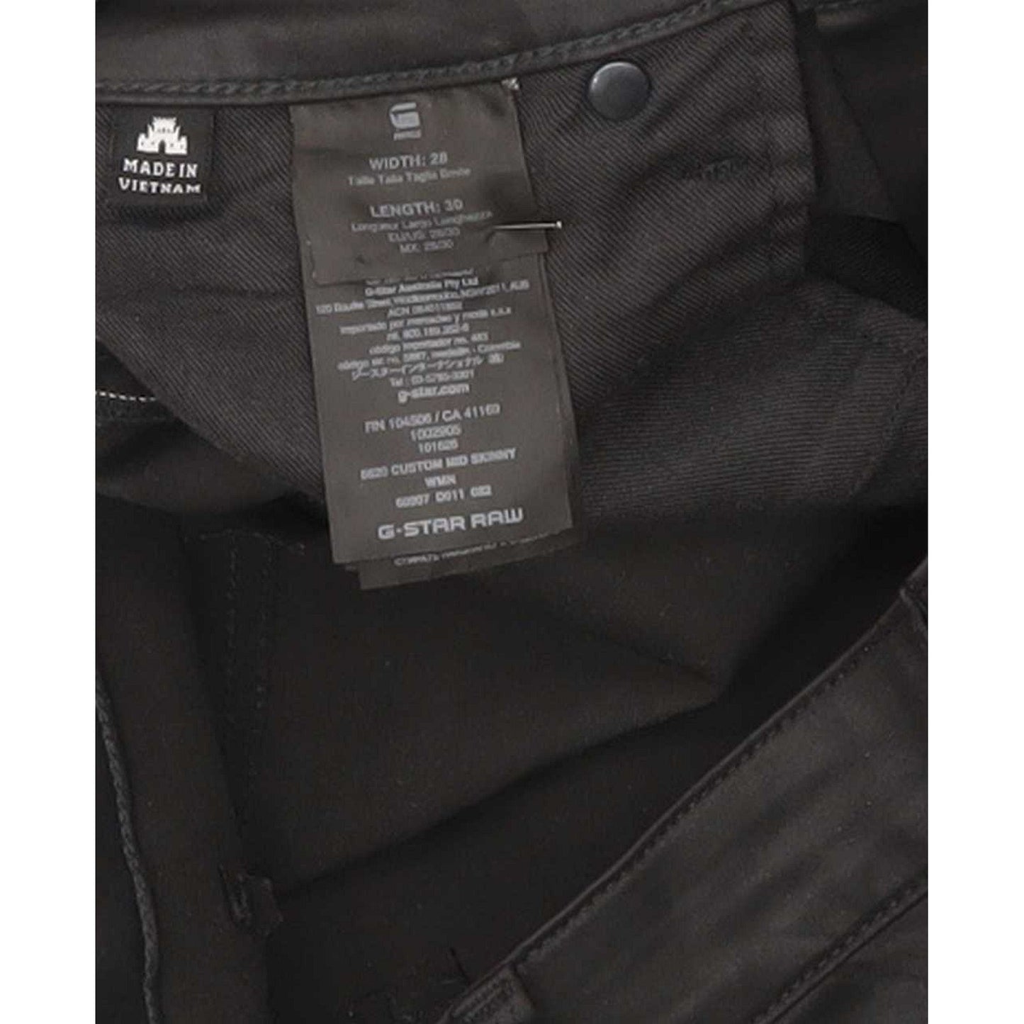 G-Star 5620 Custom Mid Women Charcoal Skinny Slim Stretch Jeans W28 L30