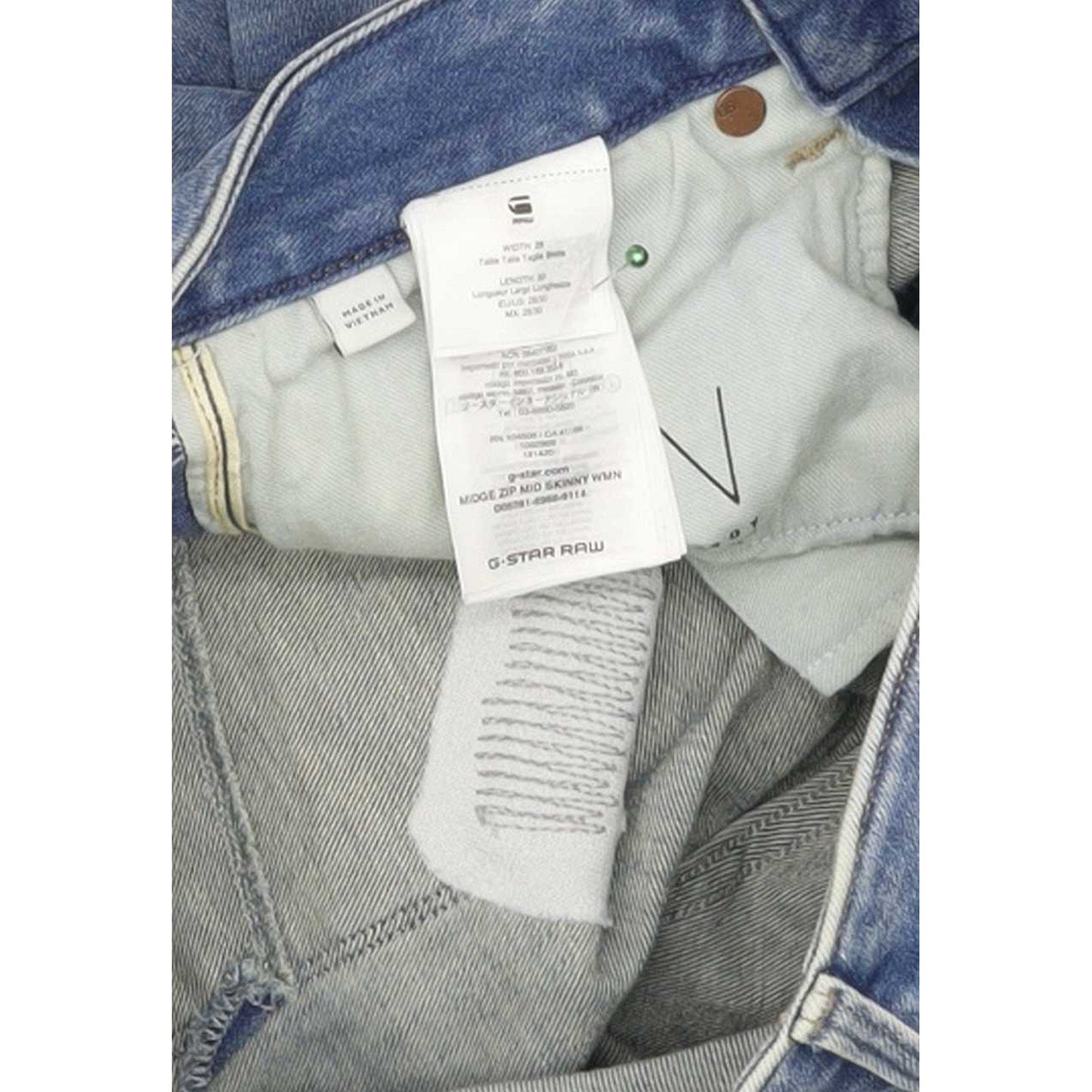 G-Star Midge Zip Women Blue Skinny Slim Stretch Jeans W28 L30
