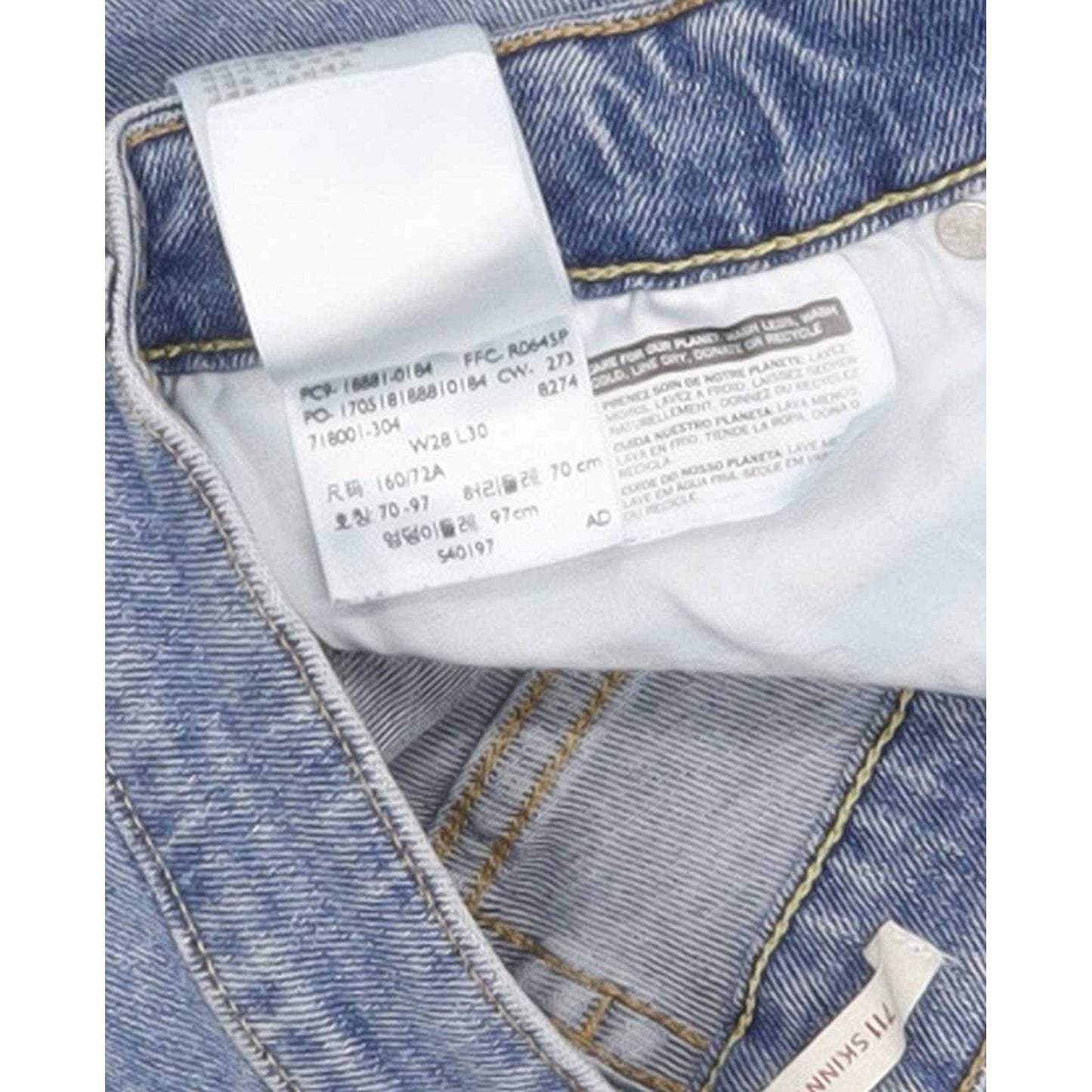 Levi's 711 Women Blue Skinny Slim Stretch Jeans W28 L30