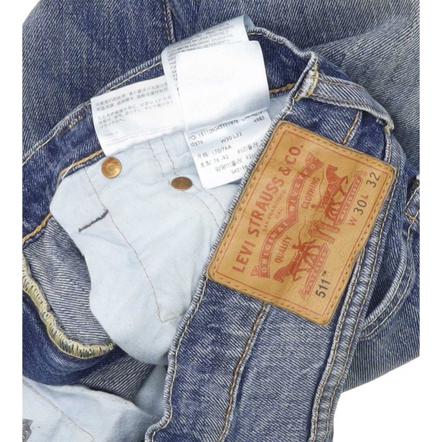 Levi's 511 Men Blue Straight Slim Stretch Jeans W30 L31
