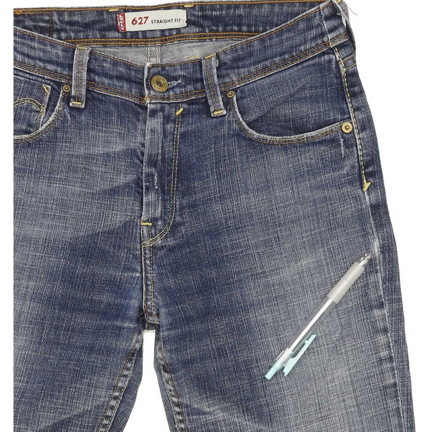 Levi's 627 Women Blue Straight Slim Stretch Jeans W28 L31
