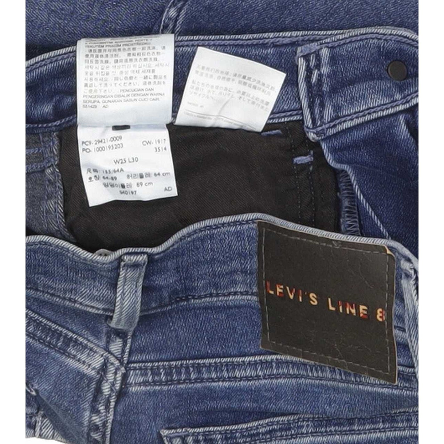 Levi's Line 8 Men Blue Skinny Slim Stretch Jeans W25 L30