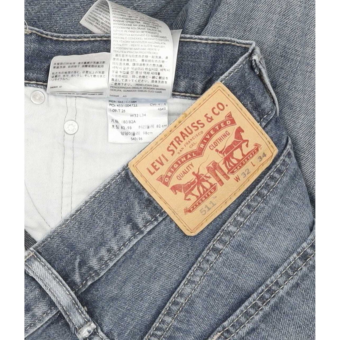 Levi's 511 Men Blue Straight Slim Jeans W32 L33