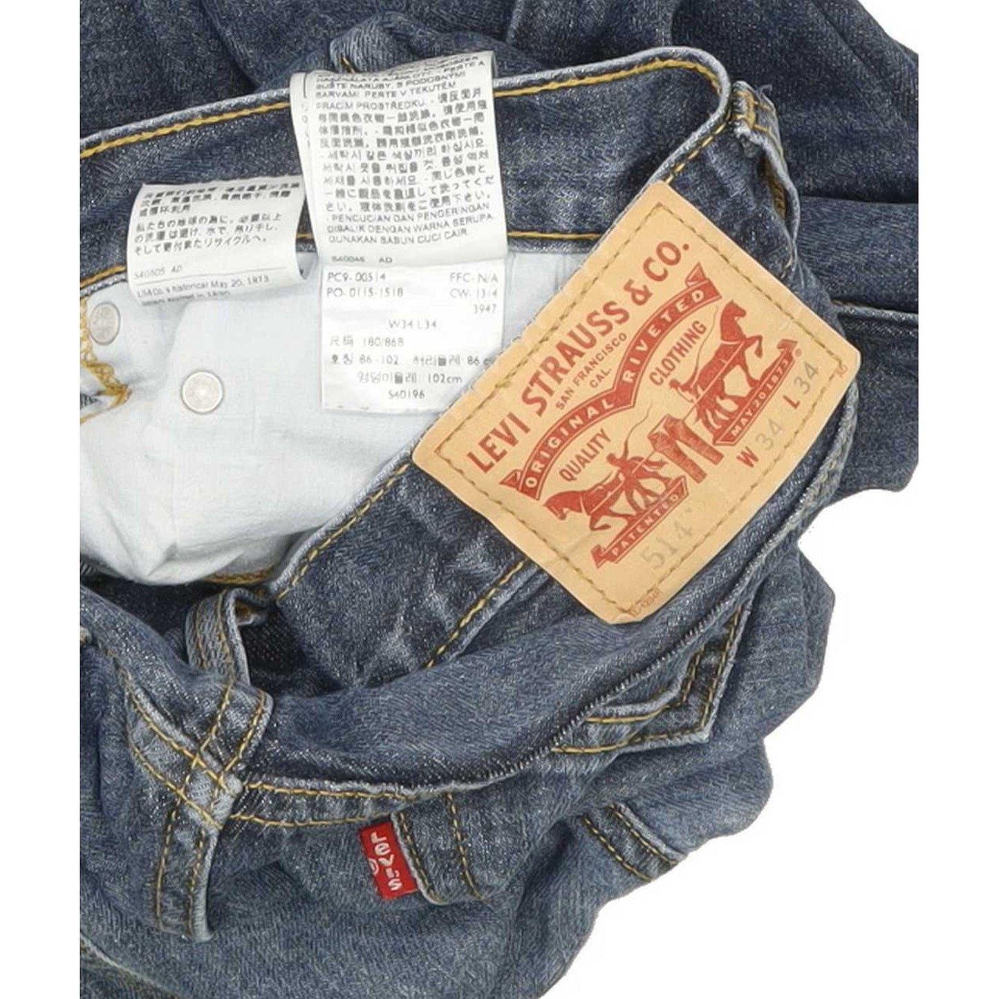Levi's 514 Men Blue Straight Slim Jeans W34 L33
