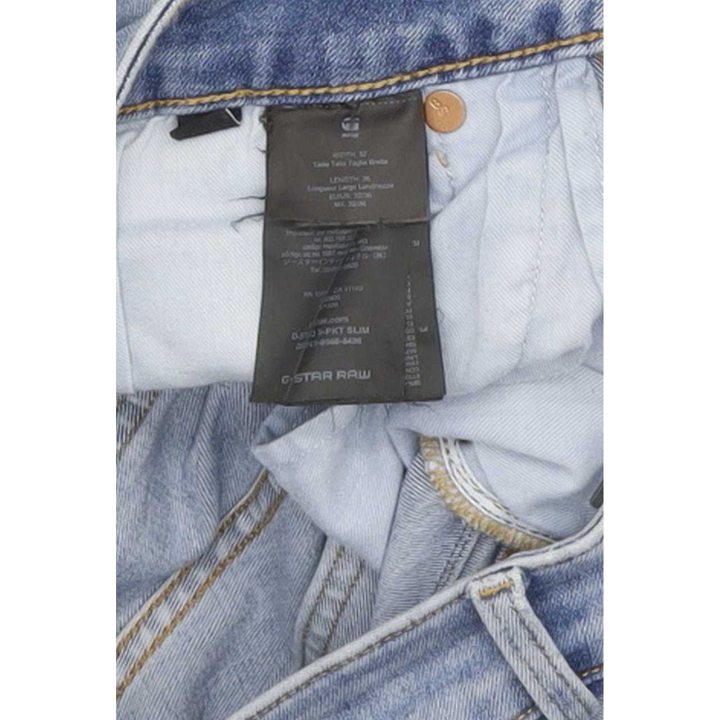 G-Star S-Staq 5-pkt Men Blue Straight Slim Stretch Jeans W32 L35