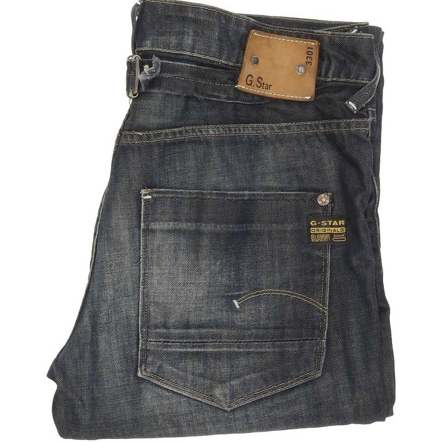 G-Star 3301 Men Blue Straight Regular Jeans W30 L34