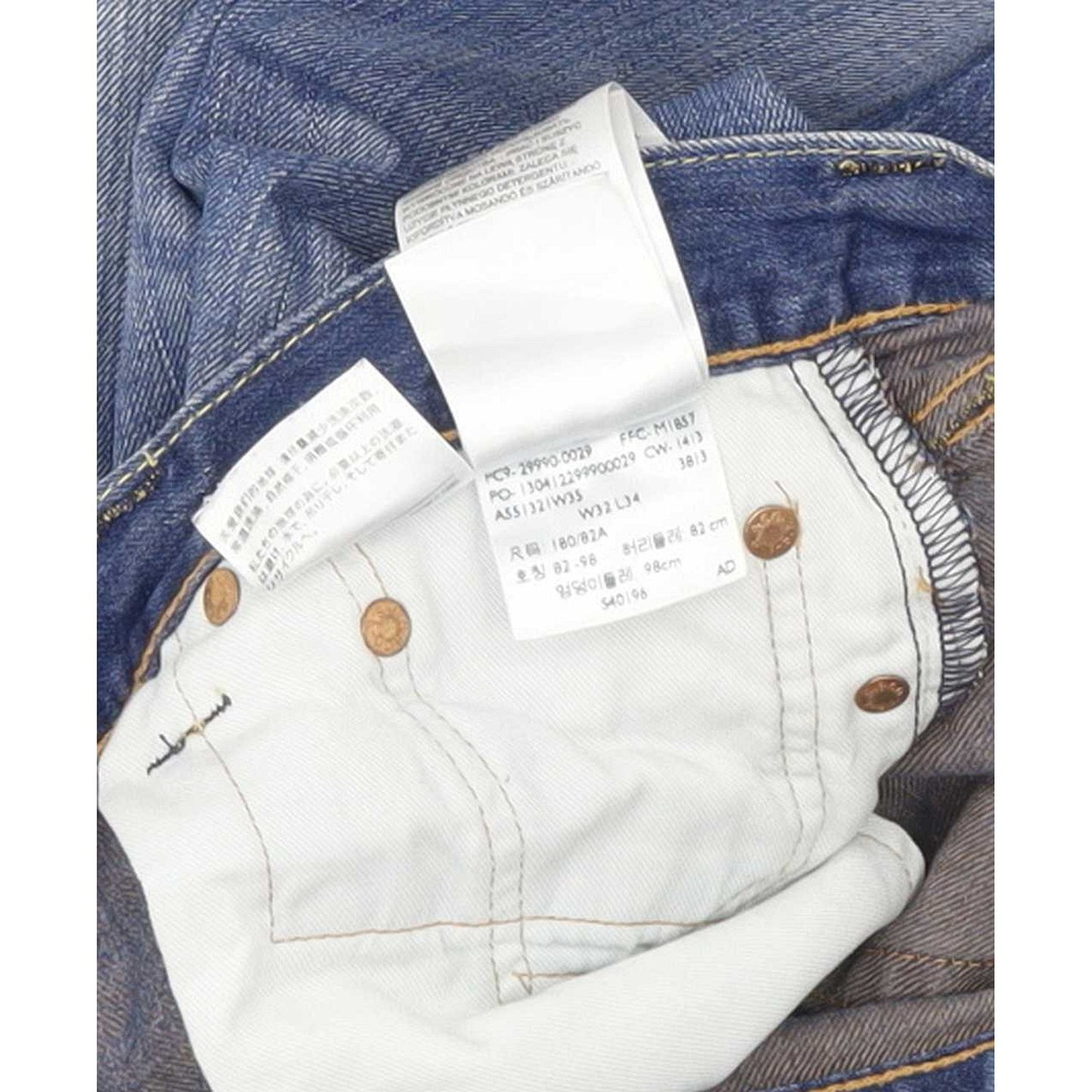 Levi's Men Blue Straight Regular Jeans W32 L33