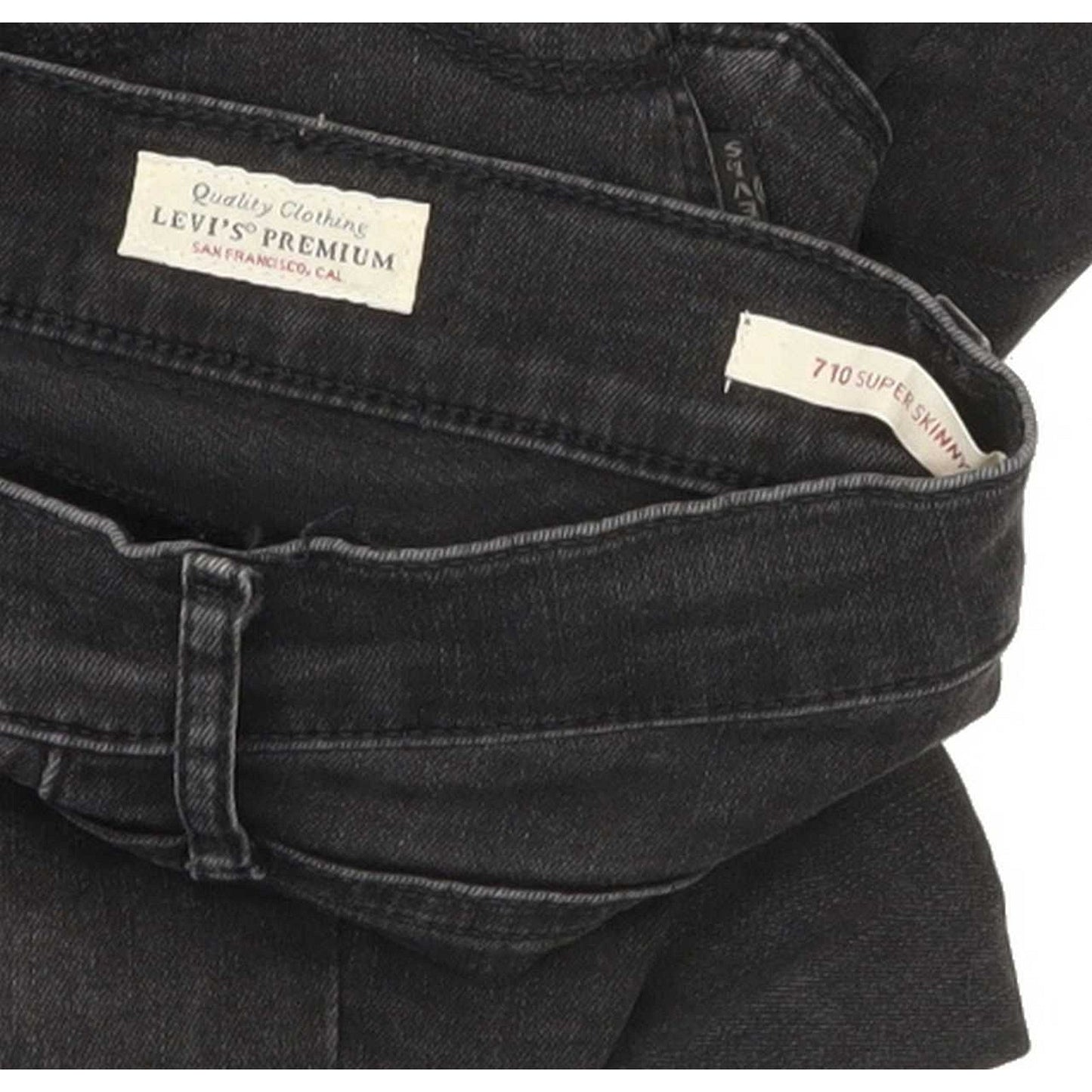 Levi's 710 Super Women Black Skinny Slim Stretch Jeans W26 L29