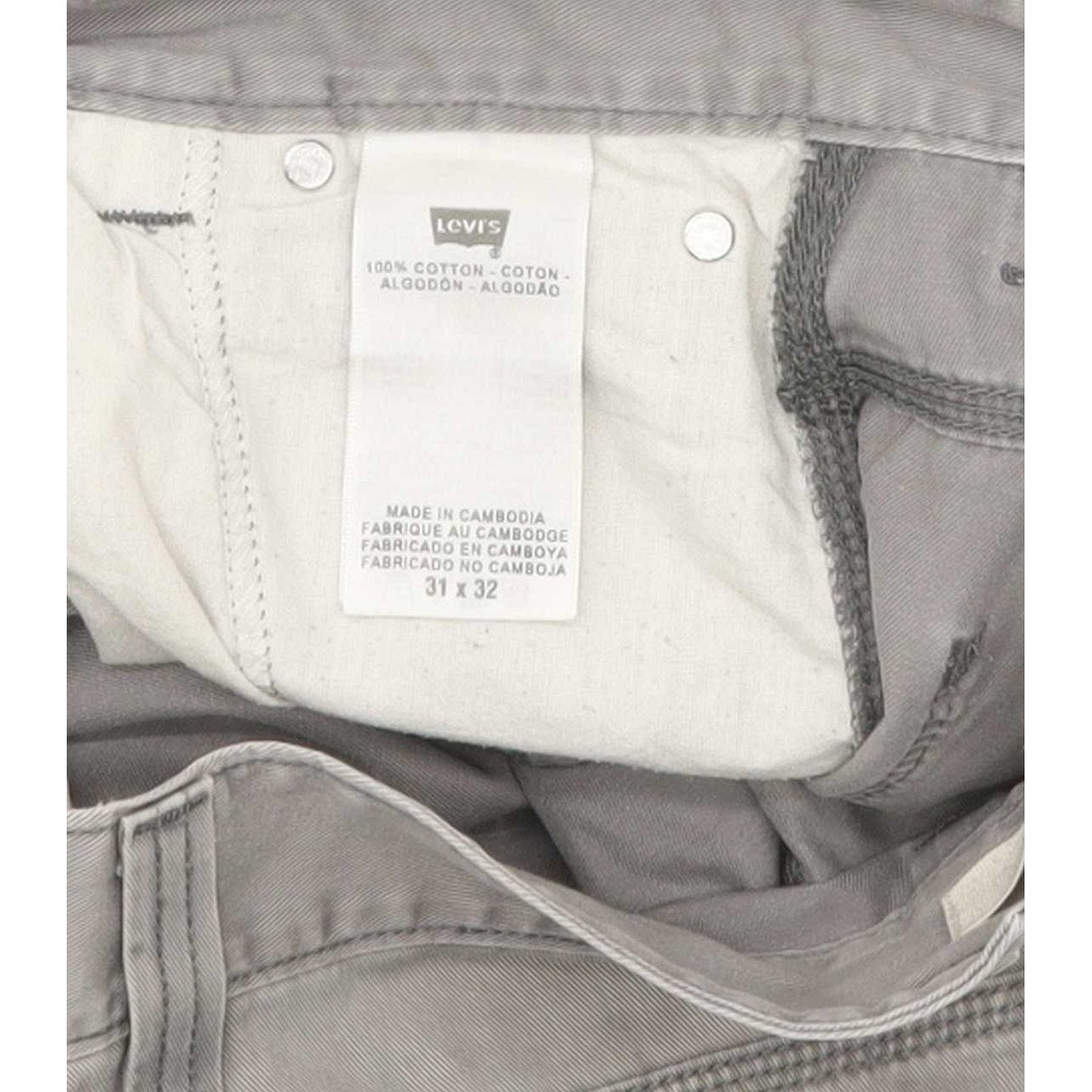 Levi's Men Grey Straight Regular Jeans W31 L32
