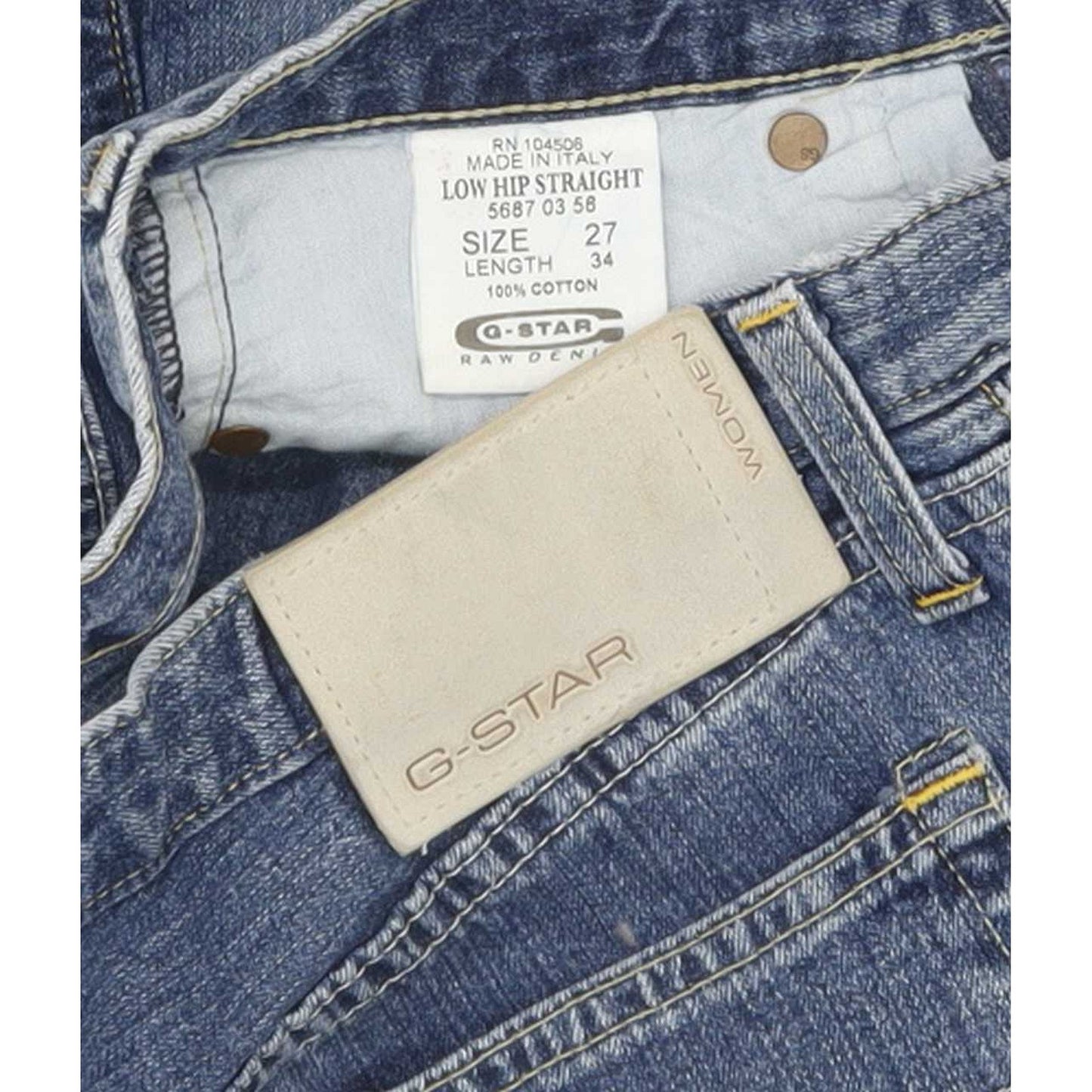 G-Star Women Blue Straight Slim Jeans W27 L33