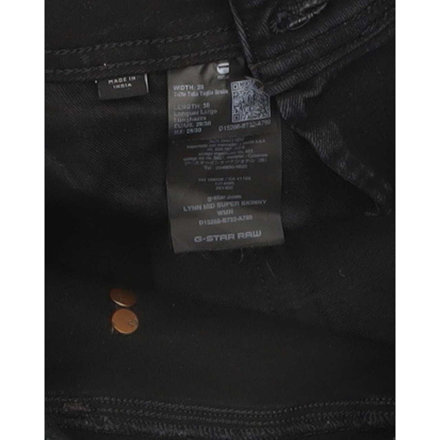 G-Star Lynn Mid Women Black Skinny Slim Stretch Jeans W28 L29