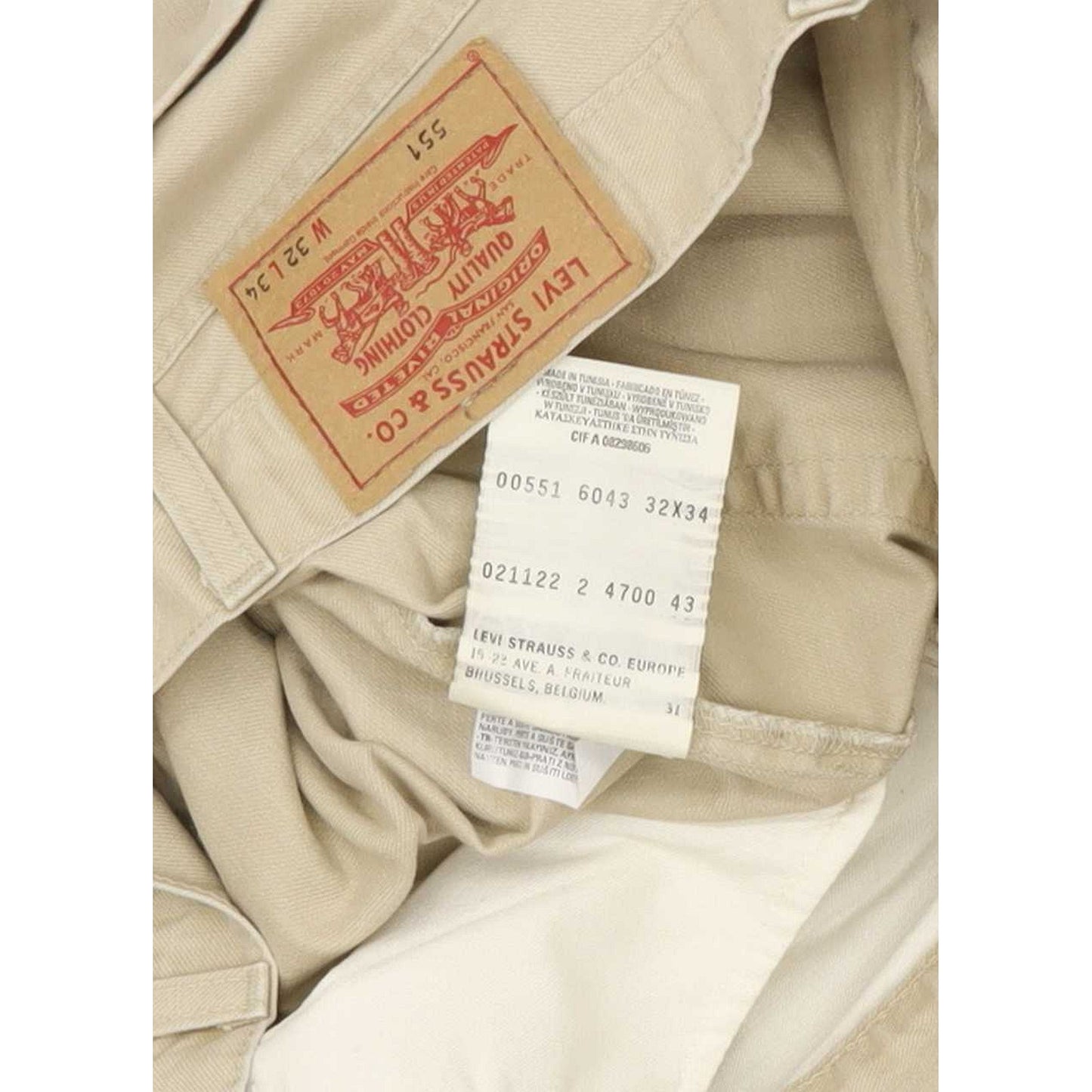 Levi's 551 Men Beige Straight Regular Jeans W32 L33