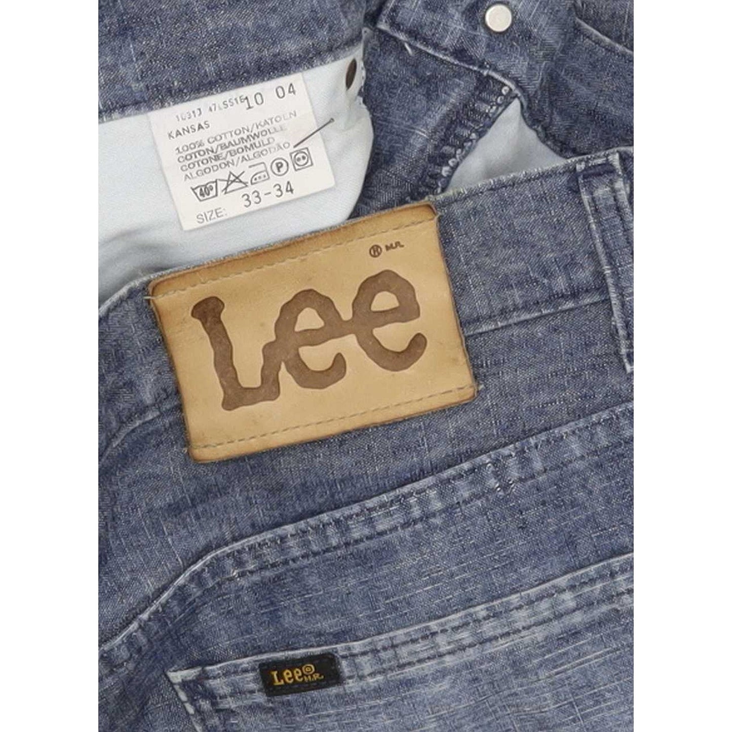Lee Kansas Men Blue Straight Regular Jeans W33 L33