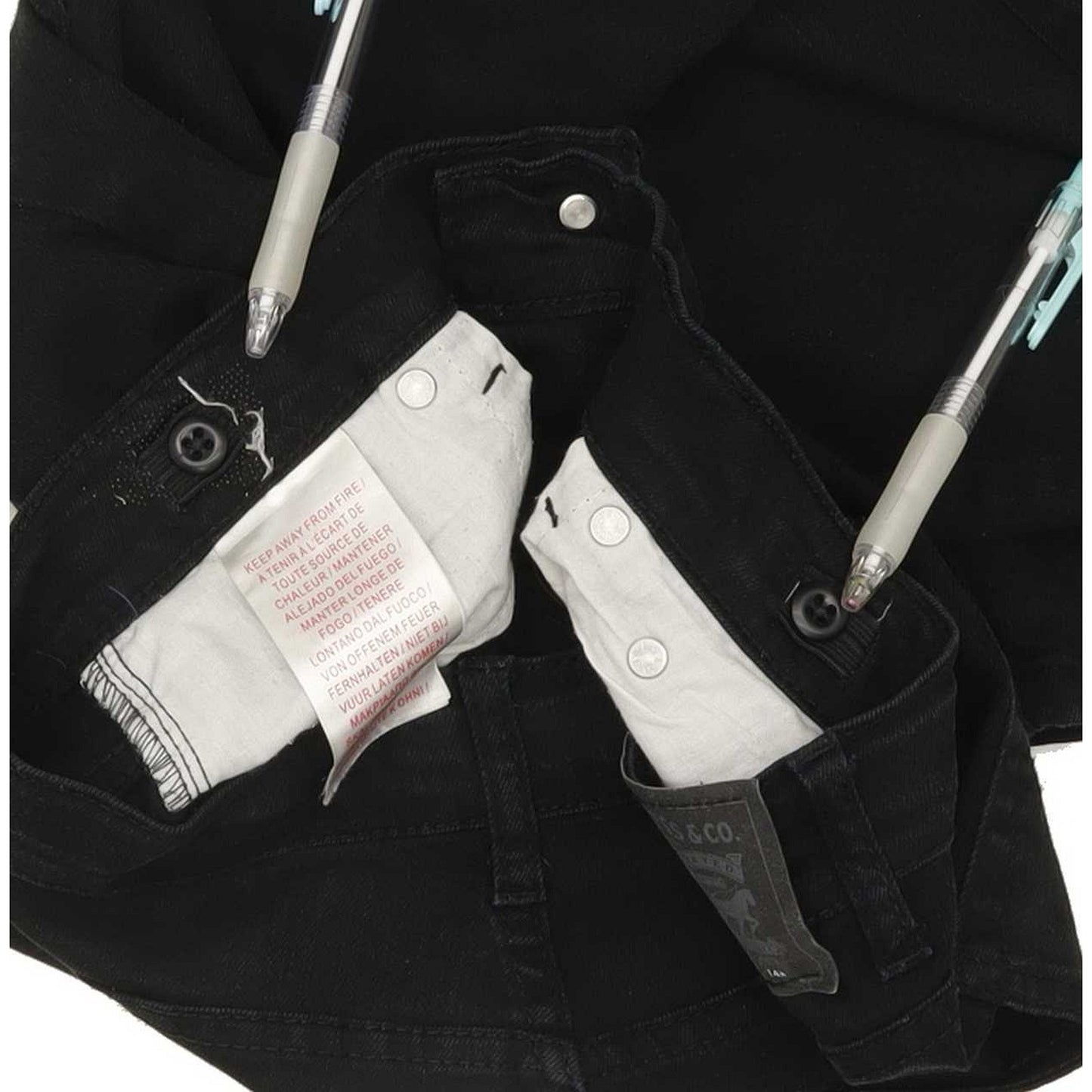 Levi's 502 Kids Black Tapered Regular Stretch Jeans W26 L28
